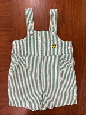 Masters Kids 6 Months Green and White Jon Jons with Golf Ball Buttons
